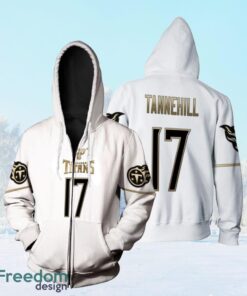 Tennessee Titans Ryan Tannehill #11 Nfl Great Player White 100th Season Golden Edition Jersey Style Gift For Titans Fans Zip Hoodie 3D All Over Print