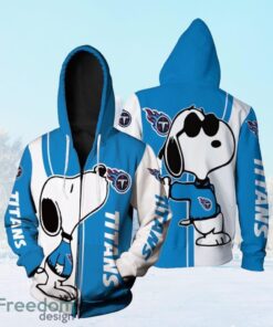 Tennessee Titans Snoopy Lover 3D Printed Zip Hoodie 3D All Over Print