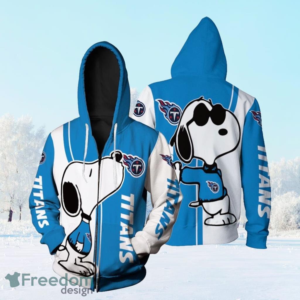 Tennessee Titans Snoopy Lover 3D Printed Zip Hoodie 3D All Over Print image Tennessee Titans Snoopy Lover 3D Printed Zip Hoodie 3D All Over Print Product Photo 1