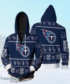 Tennessee Titans Ugly Sweatshirt Christmas 3D Zip Hoodie 3D All Over Print