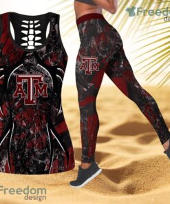 Texas Aandm Aggies NCAA Personalized Combo Hollow Tanktop And Leggings Gift For Women