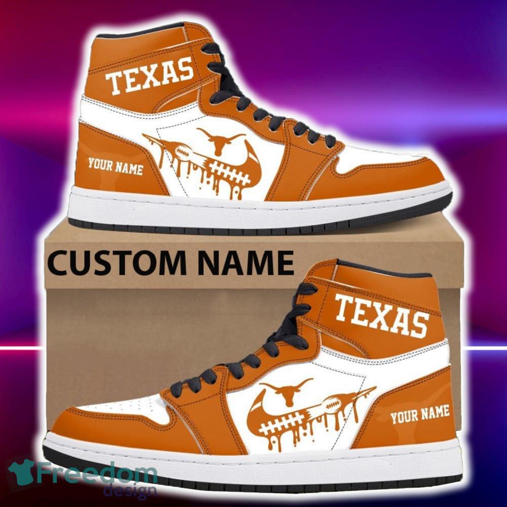 Texas Longhorns Air Jordan Hightop Shoes New Custom Name For Fans Gift Sneaker image Texas Longhorns Air Jordan Hightop Shoes New Custom Name For Fans Gift Sneaker - Texas Longhorns Air Jordan Hightop Shoes Photo 4