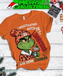 Texas Longhorns Grinch Drink Starbucks Fleece Pajamas Set Full Print Christmas For Women image Texas Longhorns Grinch Drink Starbucks Fleece Pajamas Set Full Print Christmas For Women - Texas Longhorns Grinch Drink Starbucks Fleece Pajamas Set-2