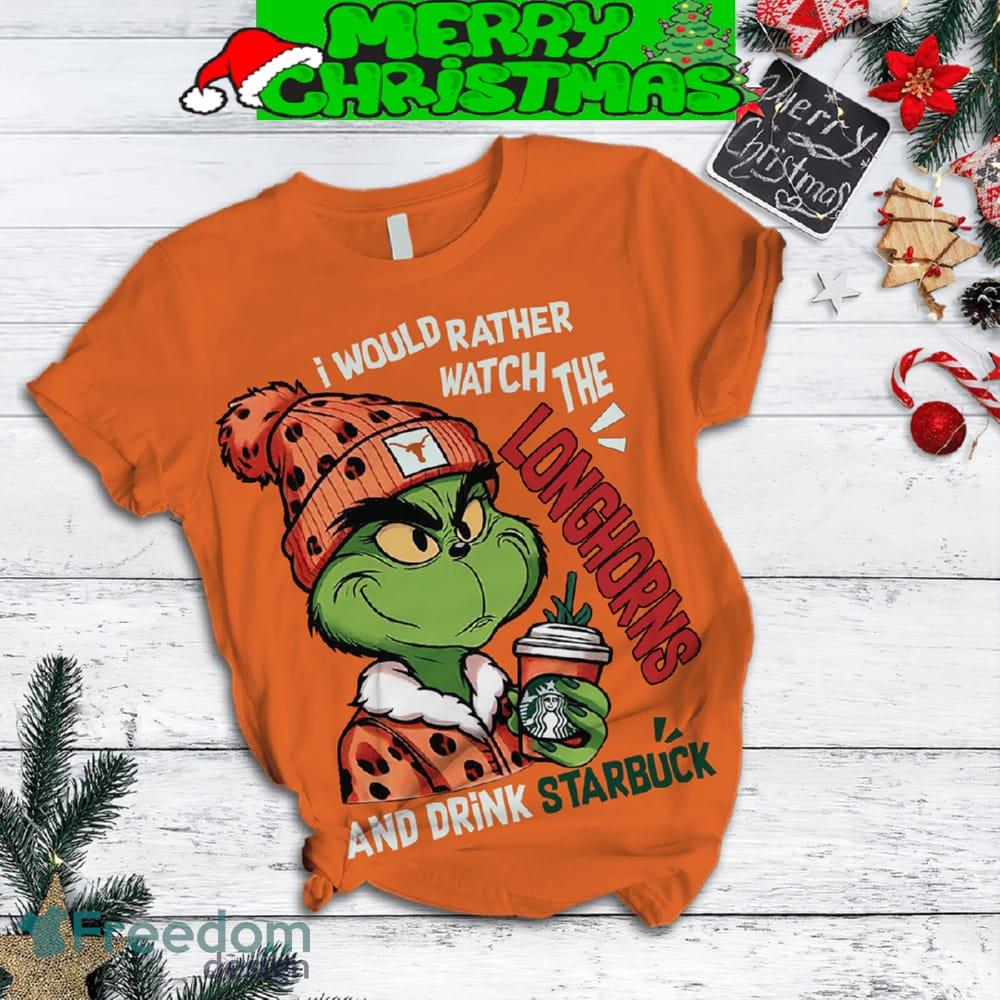 Texas Longhorns Grinch Drink Starbucks Fleece Pajamas Set Full Print Christmas For Women image Texas Longhorns Grinch Drink Starbucks Fleece Pajamas Set Full Print Christmas For Women - Texas Longhorns Grinch Drink Starbucks Fleece Pajamas Set-2