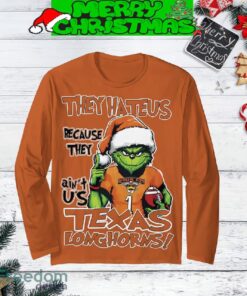 Texas Longhorns Grinch Hate Us Christmas Fleece Pajamas Set Christmas For Family - Texas Longhorns Grinch Hate Us Christmas Fleece Pajamas Set-2