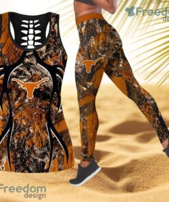 Texas Longhorns NCAA Personalized Combo Hollow Tanktop And Leggings Gift For Women Texas Longhorns NCAA Personalized Combo Hollow Tanktop And Leggings Gift For Women