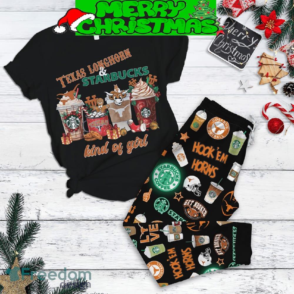 Texas Longhorns Starbucks Kind Of Girl Fleece Pajamas Set Gift Family image Texas Longhorns Starbucks Kind Of Girl Fleece Pajamas Set Gift Family - Texas Longhorns Starbucks Kind Of Girl Fleece Pajamas Set-1