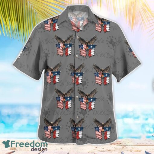 Texas Three Percenters Eagles Flag Beach Shirt For Team Product Photo 3