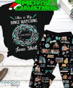 The Chosen This Is My Binge Watching Jesus Shirt Fleece Pajamas Set Christmas For Family