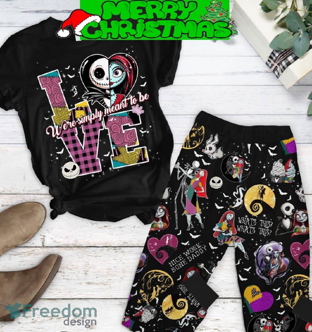 The Nightmare Before Christmas Couple Valentine Fleece Pajamas Set All Over Print Christmas Gift image The Nightmare Before Christmas Couple Valentine Fleece Pajamas Set All Over Print Christmas Gift - The Nightmare Before Christmas Couple Valentine Fleece Pajamas Set-1