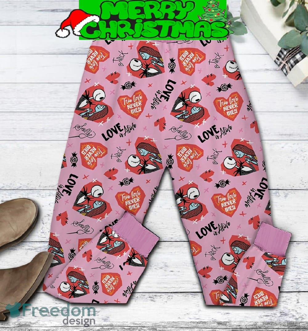 The Nightmare Before Christmas Jack Sally Valentine Fleece Pajamas Set Men Women For Fans image The Nightmare Before Christmas Jack Sally Valentine Fleece Pajamas Set Men Women For Fans - The Nightmare Before Christmas Jack Sally Valentine Fleece Pajamas Set-2