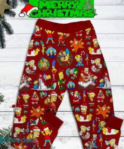 The Simpsons Ho Ho Homer Have A Donut Christmas Fleece Pajamas Set Full Print Christmas For Women - The Simpsons Ho Ho Homer Have A Donut Christmas Fleece Pajamas Set-2