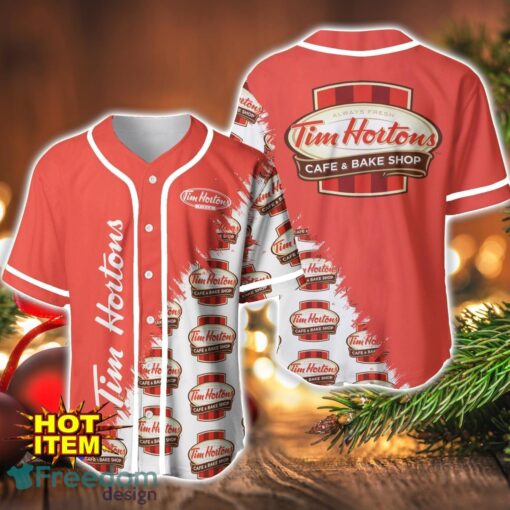 Tim Hortons Logo Printed Baseball Jersey Shirt For Men And Women Product Photo 1