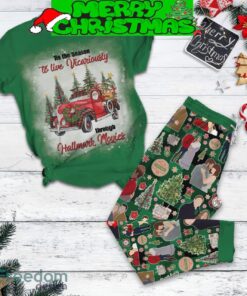 Tis The Season To Live Vicariously Through Hallmark Movies Pajamas Set Full Print Christmas For Women