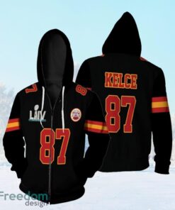 Travis Kelce 87 Kansas City Chiefs Nfl Black Jersey Inspired Style Zip Hoodie 3D All Over Print