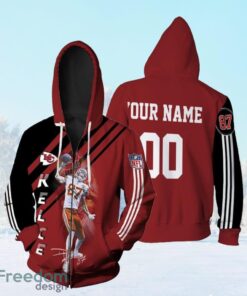Travis Kelce Kansas City Chiefs 3D 1 Personalized Zip Hoodie 3D All Over Print