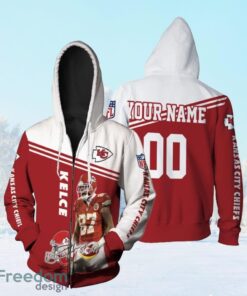 Travis Kelce Kansas City Chiefs 3D Signature Personalized Zip Hoodie 3D All Over Print