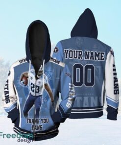 Tye Smith 23 Super Bowl 2021 Tennessee Titans Afc South Division Champions Personalized Zip Hoodie 3D All Over Print