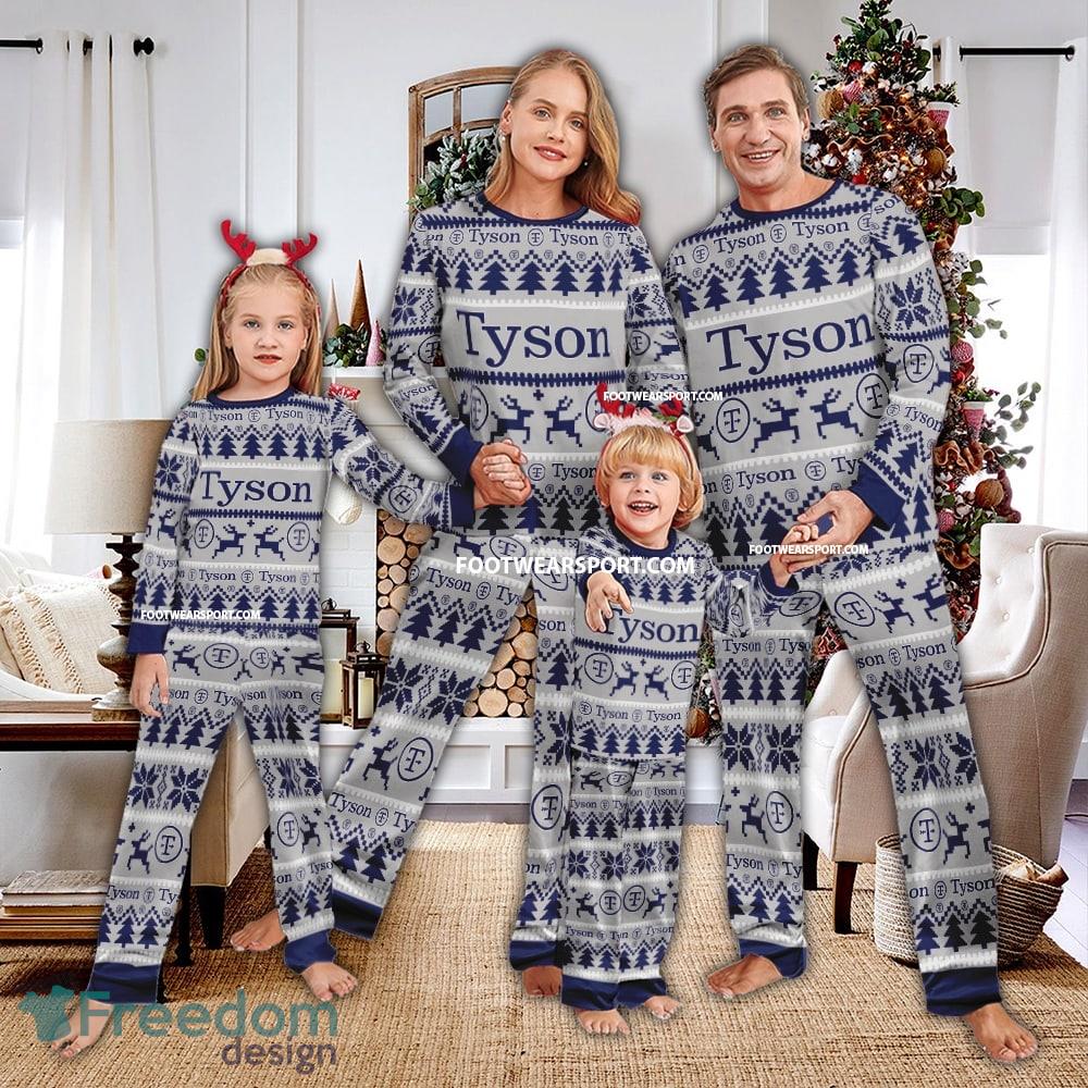 Tyson Foods Logo Pattern Pajamas Set Ugly Christmas Family image Tyson Foods Logo Pattern Pajamas Set Ugly Christmas Family - Tyson Foods Logo Pattern Pajamas Set Ugly Christmas Family
