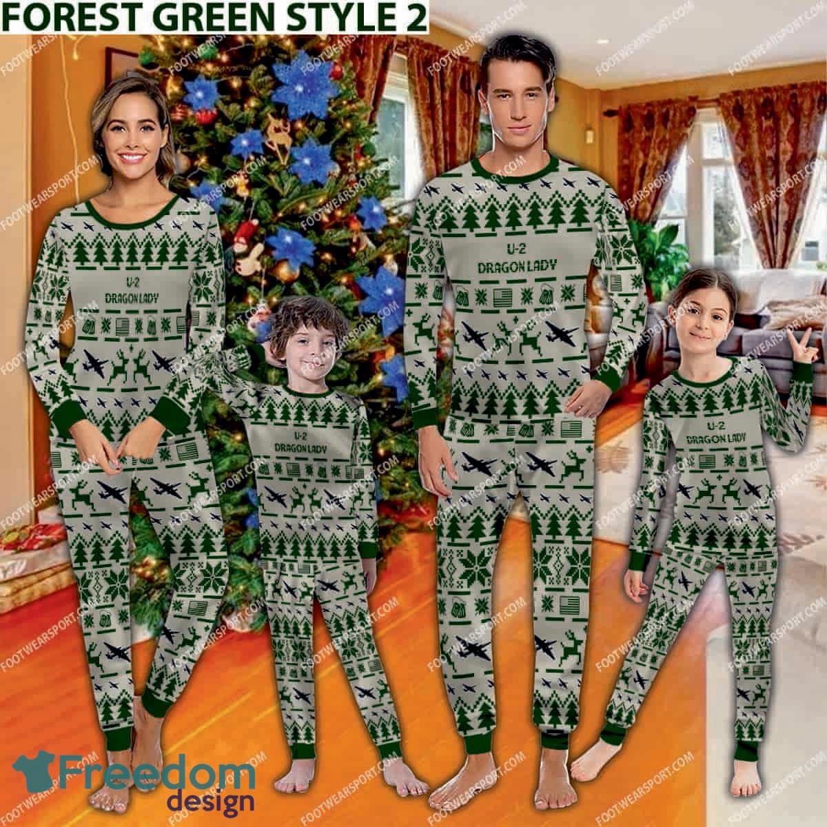 U 2 Dragon Lady U2 Aircraft Ugly Christmas Pajamas Set Family Gift For Family image U-2 Dragon Lady U2 Aircraft Ugly Christmas Pajamas Set Family Gift For Family - U-2 Dragon Lady U2 Aircraft Pajamas Set Family Photo Green