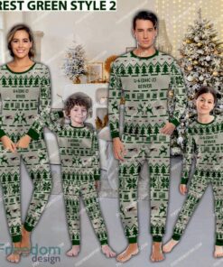 U-6 Beaver (DHC-2 Beaver) U6 DHC2 Aircraft Ugly Christmas Pajamas Set Family Gift Family - U-6 Beaver (DHC-2 Beaver) U6 DHC2 Aircraft Pajamas Set Family Photo Green