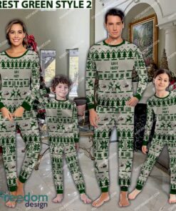 UH-1 Huey UH1 Aircraft Family Pajamas Set War Gift Christmas - UH-1 Huey UH1 Aircraft Pajamas Set Family Photo Green