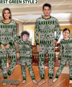 UH-1N Iroquoi UH1N Aircraft Pajamas Set Men Women Children Christmas - UH-1N Iroquoi UH1N Aircraft Pajamas Set Family Photo Green