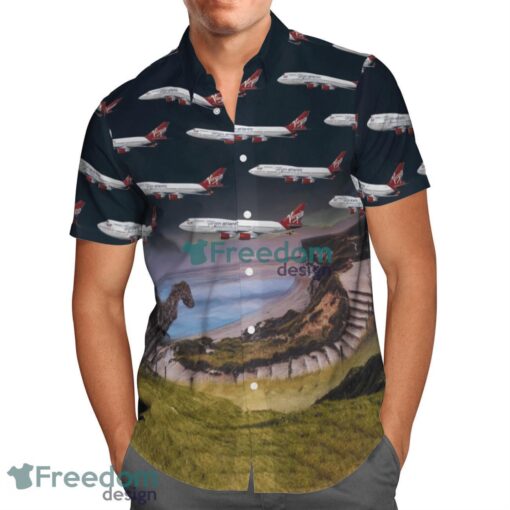 UK Airlines Virgin Atlantic Boeing 747 Summer Hawaiian Shirt Product Photo 2