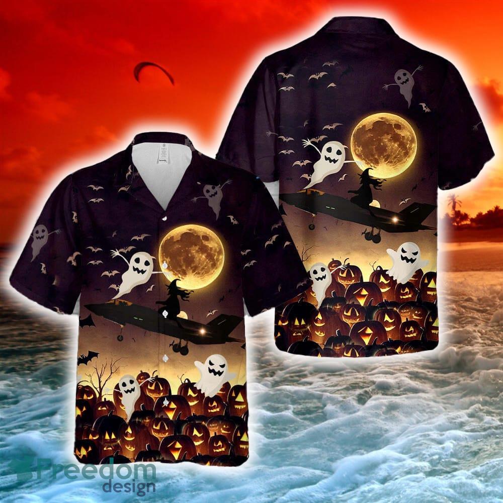 US Air Force F 35 Lightning II Halloween Hawaiian Shirt For Summer Men Women image US Air Force F-35 Lightning II Halloween Hawaiian Shirt For Summer Men Women - US Air Force F-35 Lightning II Halloween Hawaiian Shirt-1