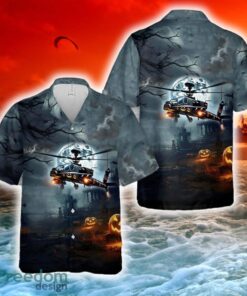 US Army Boeing AH-64 Apache Halloween Hawaiian Shirt
