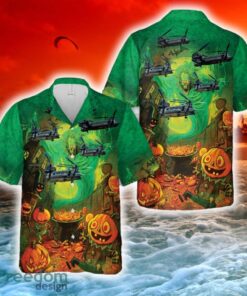 US Army Boeing MH-47G Chinook Halloween Hawaiian Shirt