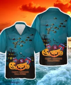 US Army Paratroopers With The 82nd Airborne Division Parachute Halloween Hawaiian Shirt