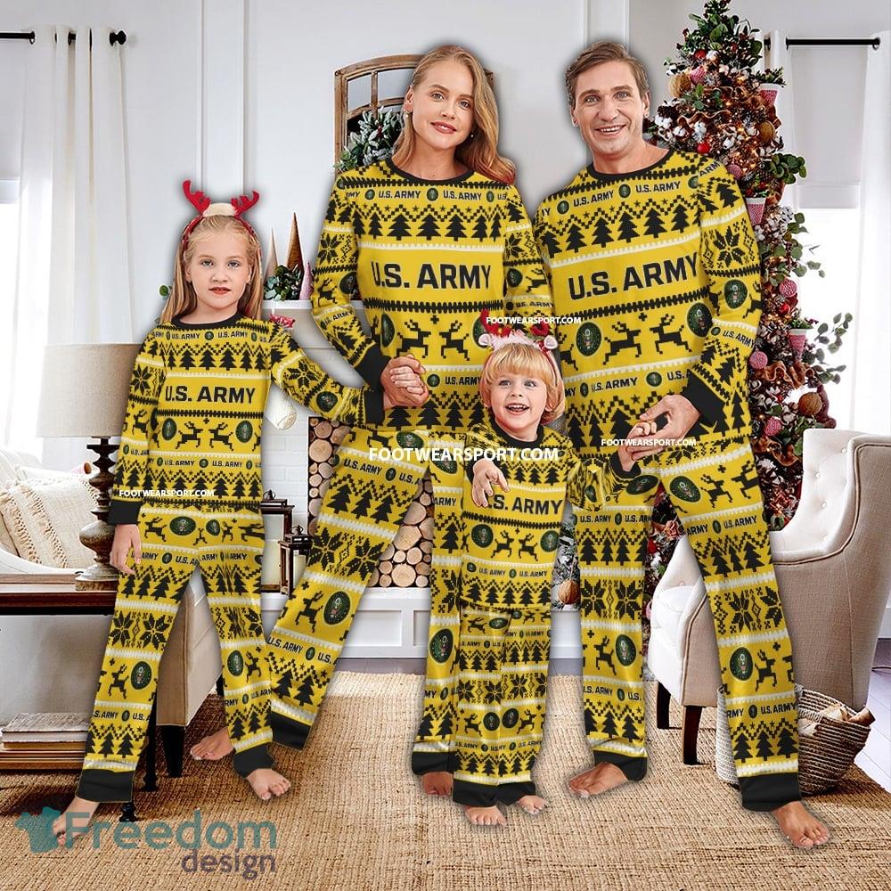 US Army Ugly Christmas Pajamas Set Family image US Army Ugly Christmas Pajamas Set Family - US Army Ugly Christmas Pajamas Set Family