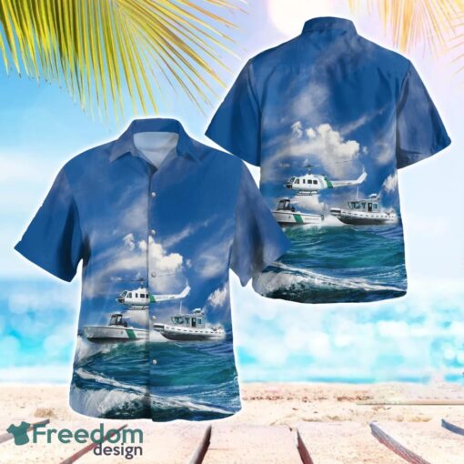 U.S. Border Patrol Helicopter And Boats Aloha Hawaiian Shirt Beach Gift Shirt Product Photo 1