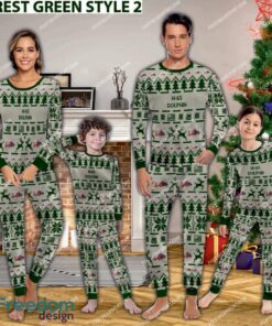 US Coast Guard H-65 Dolphin H65 USCG Ugly Christmas Aircraft Pajamas Set Family Army Gift - US Coast Guard H-65 Dolphin H65 USCG Aircraft Pajamas Set Family Photo Green