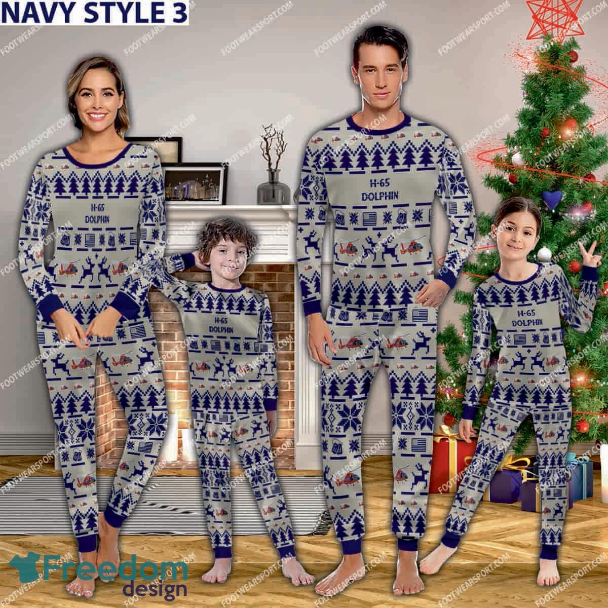 US Coast Guard H 65 Dolphin H65 USCG Ugly Christmas Aircraft Pajamas Set Family Army Gift image US Coast Guard H-65 Dolphin H65 USCG Ugly Christmas Aircraft Pajamas Set Family Army Gift - US Coast Guard H-65 Dolphin H65 USCG Aircraft Pajamas Set Family Photo Navy
