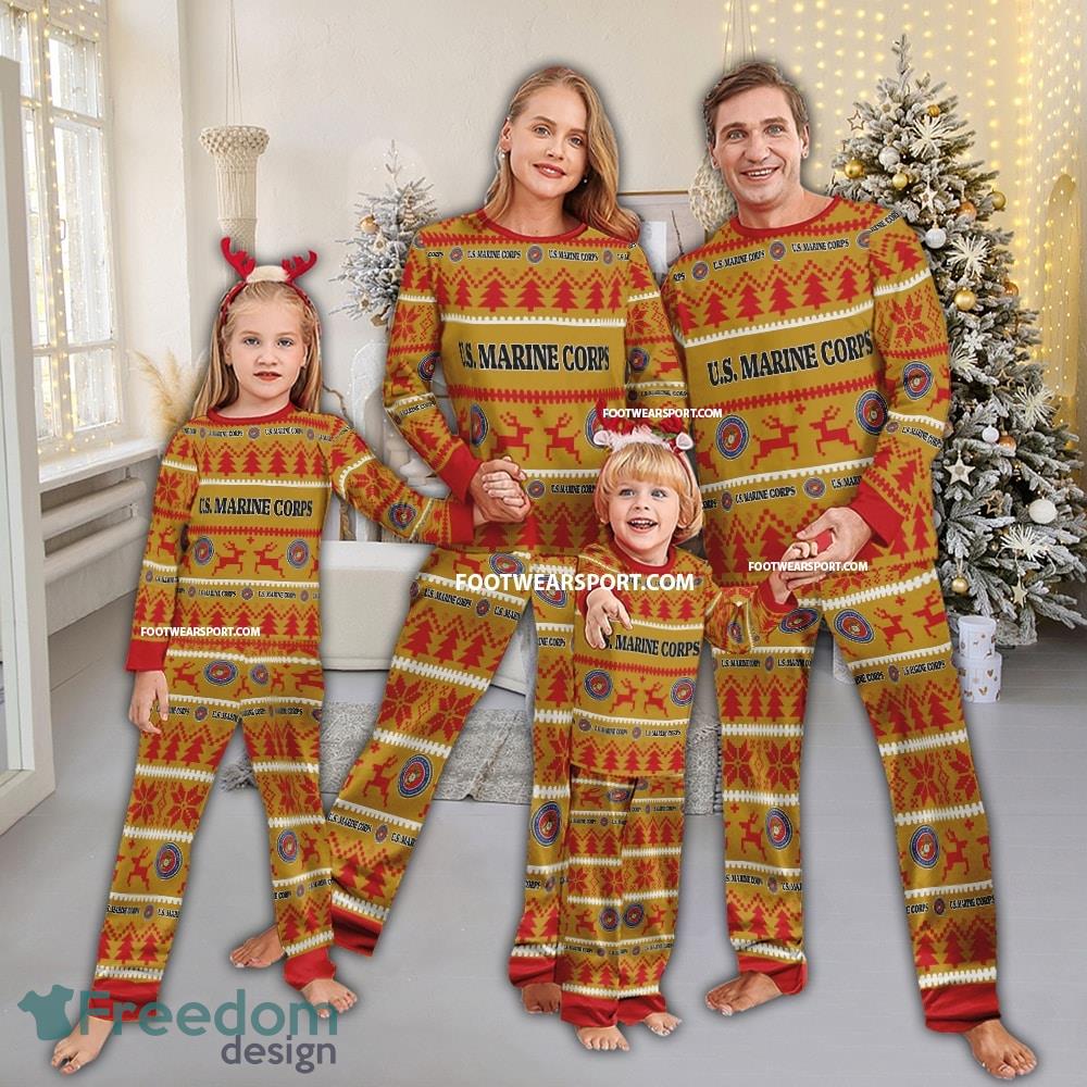 US Marine Corps Ugly Christmas Pajamas Set Gift For Family image US Marine Corps Ugly Christmas Pajamas Set Gift For Family - US Marine Corps Ugly Christmas Pajamas Set Gift For Family