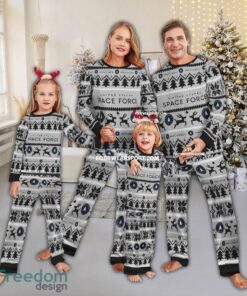 US Space Force Logo Pattern Ugly Christmas Pajamas Set Men Women Children