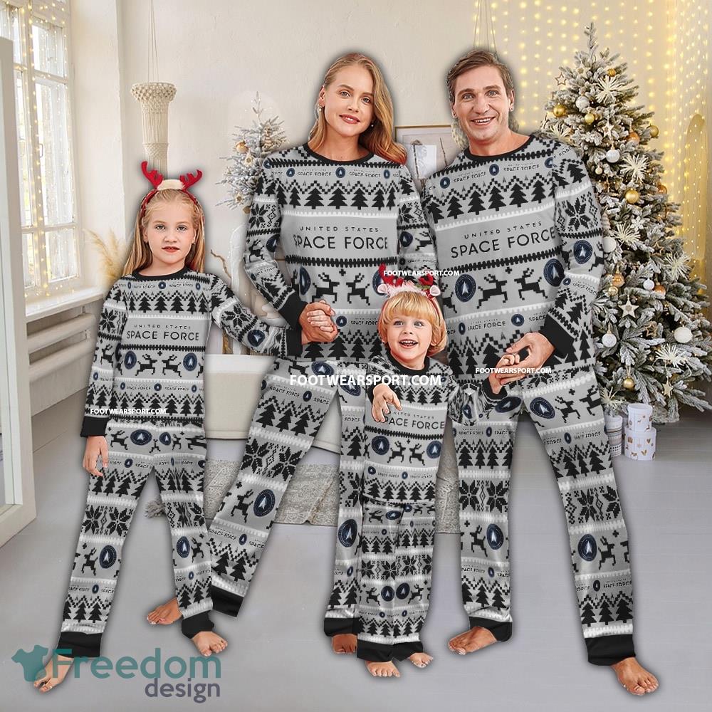 US Space Force Logo Pattern Ugly Christmas Pajamas Set Men Women Children image US Space Force Logo Pattern Ugly Christmas Pajamas Set Men Women Children - US Space Force Logo Pattern Ugly Christmas Pajamas Set Men Women Children