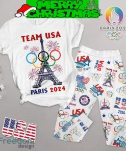 USA Olympic Paris 2024 Best Team Fleece Pajamas Set Gift Family