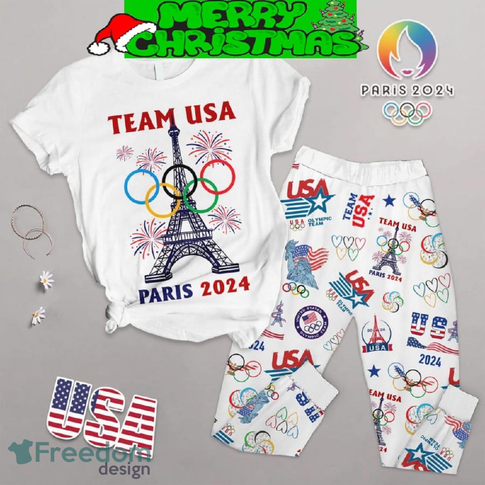 USA Olympic Paris 2024 Best Team Fleece Pajamas Set Gift Family image USA Olympic Paris 2024 Best Team Fleece Pajamas Set Gift Family - USA Olympic Paris 2024 Best Team Fleece Pajamas Set-1
