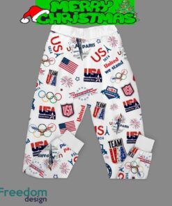 USA Olympic Paris 2024 Dream And Love Fleece Pajamas Set For Christmas image USA Olympic Paris 2024 Dream And Love Fleece Pajamas Set For Christmas - USA Olympic Paris 2024 Dream And Love Fleece Pajamas Set-3