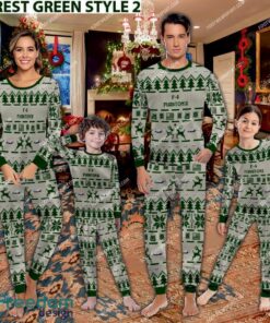 USMC F-4 Phantom II F4 Aircraft Ugly Christmas Family Pajamas Set War Gift - USMC F-4 Phantom II F4 Aircraft Pajamas Set Family Photo Green