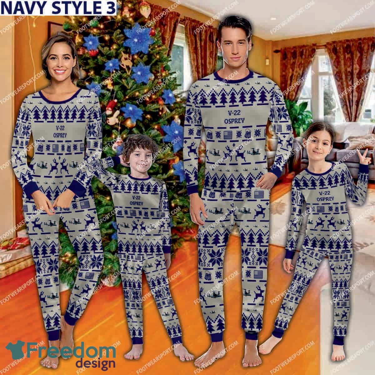 V 22 Osprey V22 Aircraft Ugly Christmas Family Pajamas Set Men Women Children image V-22 Osprey V22 Aircraft Ugly Christmas Family Pajamas Set Men Women Children - V-22 Osprey V22 Aircraft Pajamas Set Family Photo Navy