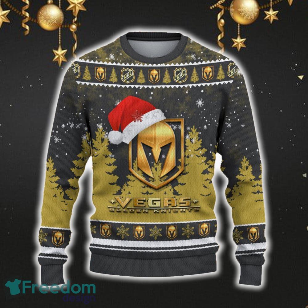 Vegas Golden Knights Car For Fans 3D Sweater Ugly Christmas Santa Hat Tree Gift For Men Women image Vegas Golden Knights Car For Fans 3D Sweater Ugly Christmas Santa Hat Tree Gift For Men Women - Vegas Golden Knights Ugly Christmas Sweater_2