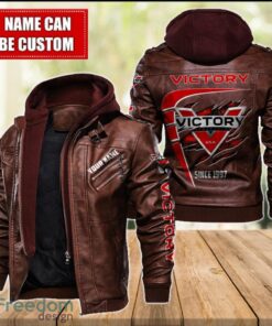 victory 2D Leather Jacket For Men Custom Name Special Gift Ideas Product Photo 2