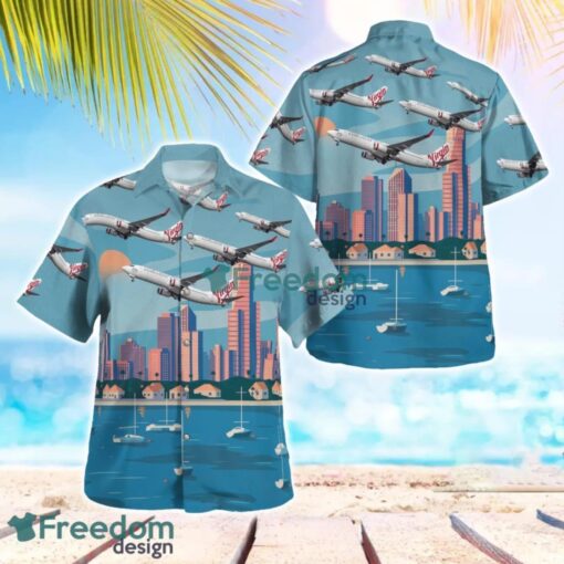 Virgin Australia Airlines Boeing 737-800 Tropical 3D Hawaiian Shirt Gift For Summer Product Photo 1