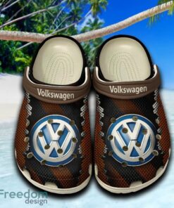 Volkswagen Unveil Clogs Shoes Brown Beach Logo Car For Fans Hot Holidays Gift Clogs Shoes