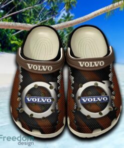 Volvo Emblem Clogs Shoes Brown Beach Logo Car For Fans Hot Holidays Gift Clogs Shoes