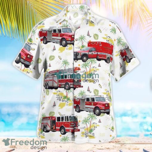 Wallingford, Connecticut, Wallingford Fire Department Tropical 3D Hawaiian Shirt Gift For Summer Product Photo 2